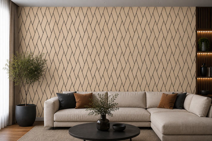 Acoustic Woven Wall Panel - Shadow Oak 2.4m x 0.6m (4 Pieces)