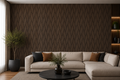 Acoustic Woven Wall Panel - Walnut 2.4m x 0.6m (4 Pieces)
