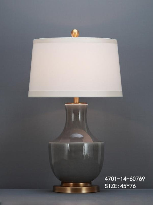 Grey Table Lamp with White Shade