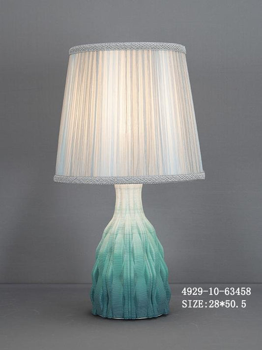 Blue Table Lamp with White Shade