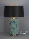 Blue Table Lamp with Black Shade