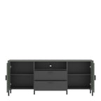 Caldra TV Cabinet 2 Door 2 Drawer 158cm Wide in Green/Grey