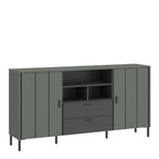Caldra Sideboard 2 Door 2 Drawer in Green/Grey