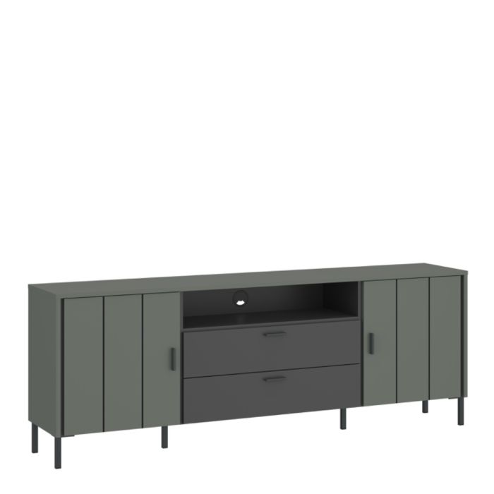 Caldra TV Cabinet 2 Door 2 Drawer 173cm wide 65cm High in Green/Grey