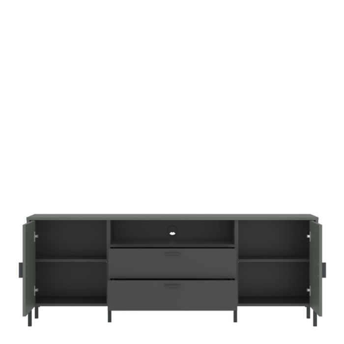 Caldra TV Cabinet 2 Door 2 Drawer 173cm wide 65cm High in Green/Grey