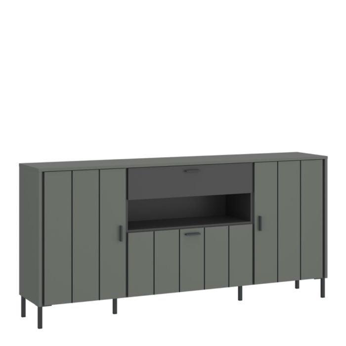 Caldra Sideboard 2 Door 1 Flap 1 Drawer in Green/Grey
