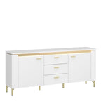 Vetra TV Cabinet 2 Door 3 Drawer in Alpine White/White Gloss