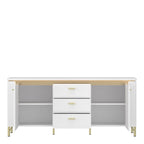 Vetra TV Cabinet 2 Door 3 Drawer in Alpine White/White Gloss