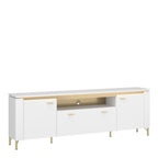 Vetra TV Cabinet 2 Door 1 Drawer in Alpine White/White Gloss