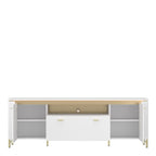 Vetra TV Cabinet 2 Door 1 Drawer in Alpine White/White Gloss