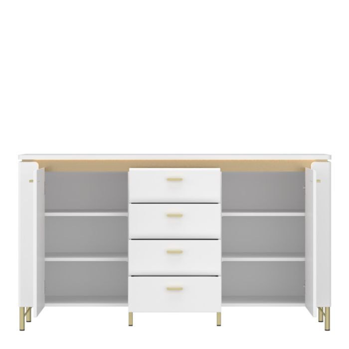 Vetra Sideboard 2 Door 4 Drawer in Alpine White/White Gloss