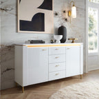 Vetra Sideboard 2 Door 4 Drawer in Alpine White/White Gloss