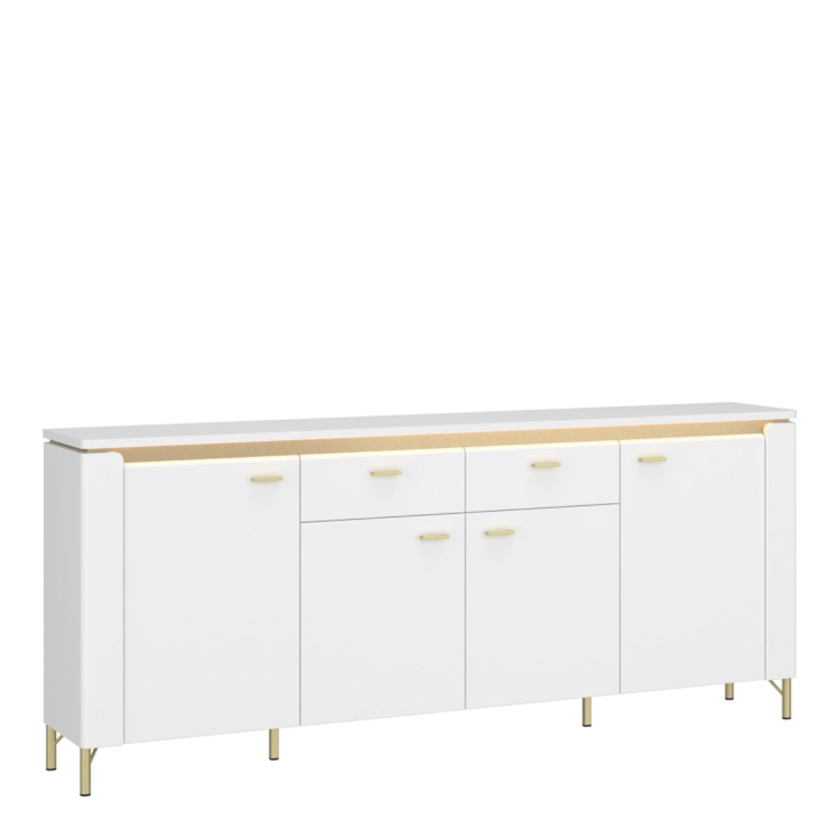 Vetra Sideboard 4 Door 2 Drawer in Alpine White/White Gloss