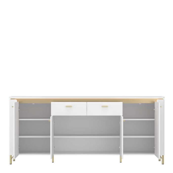 Vetra Sideboard 4 Door 2 Drawer in Alpine White/White Gloss