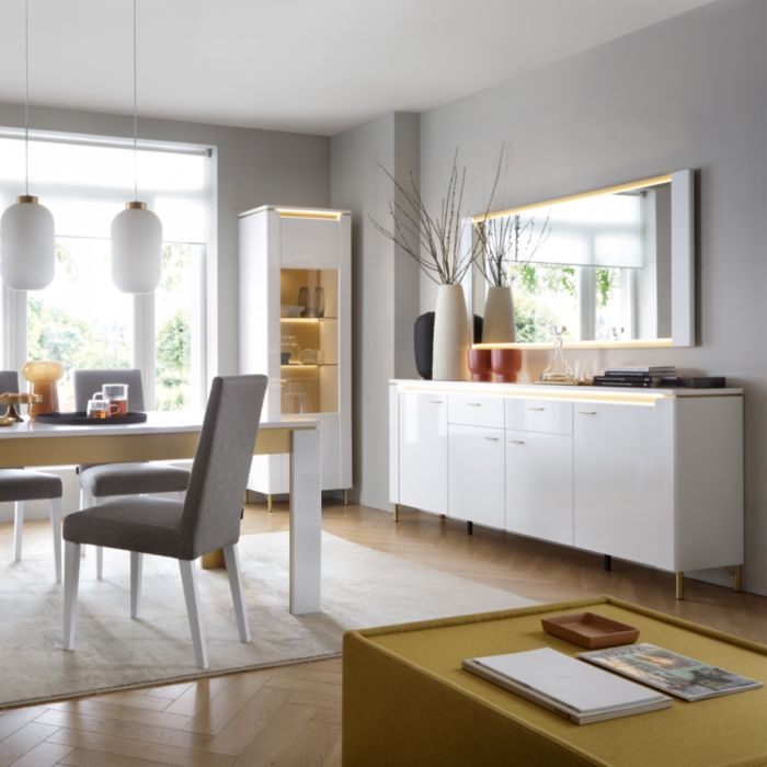 Vetra Sideboard 4 Door 2 Drawer in Alpine White/White Gloss
