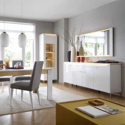 Vetra Sideboard 4 Door 2 Drawer in Alpine White/White Gloss