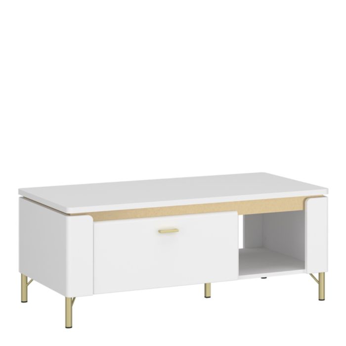Vetra Coffee Table 1 Drawer in Alpine White/White Gloss