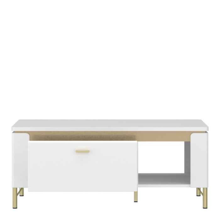 Vetra Coffee Table 1 Drawer in Alpine White/White Gloss