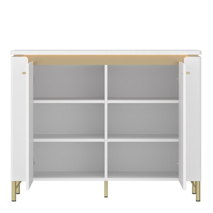 Vetra Sideboard 2 Door in Alpine White/White Gloss