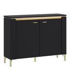 Drento Sideboard 2 Door in Black Matt/Gold