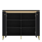 Drento Sideboard 2 Door in Black Matt/Gold