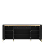 Drento Sideboard 4 Door 2 Drawer in Black Matt/Gold