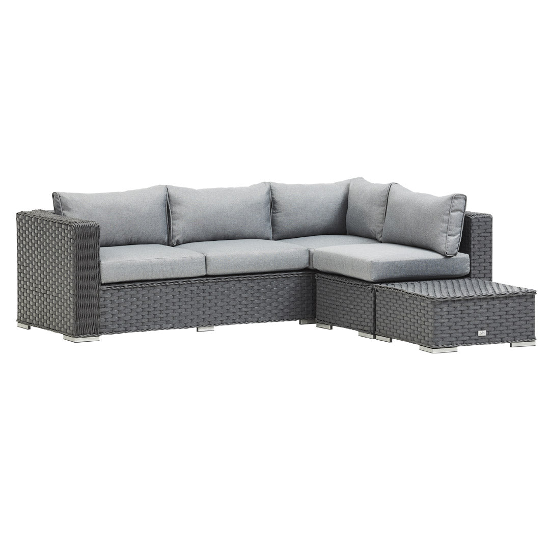 Grey Rattan Corner Sofa Set
