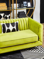 Brasa 3 Seater Green Velvet Sofa