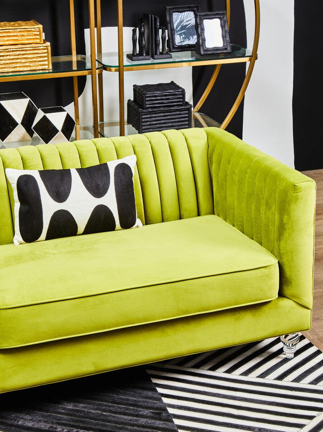 Brasa 3 Seater Green Velvet Sofa