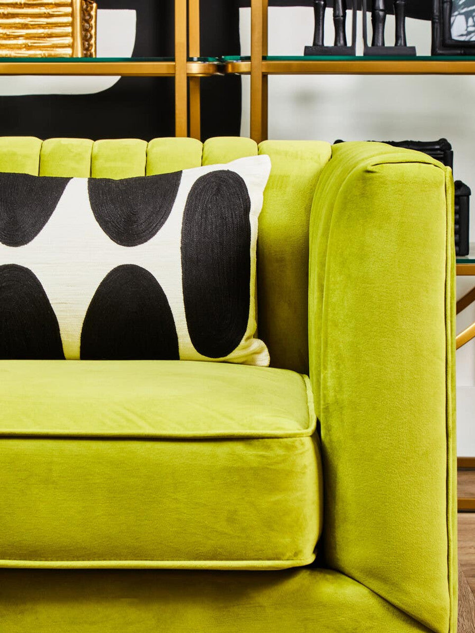 Brasa 3 Seater Green Velvet Sofa
