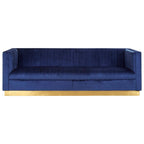 Opal 3 Seater Deep Blue Sofa