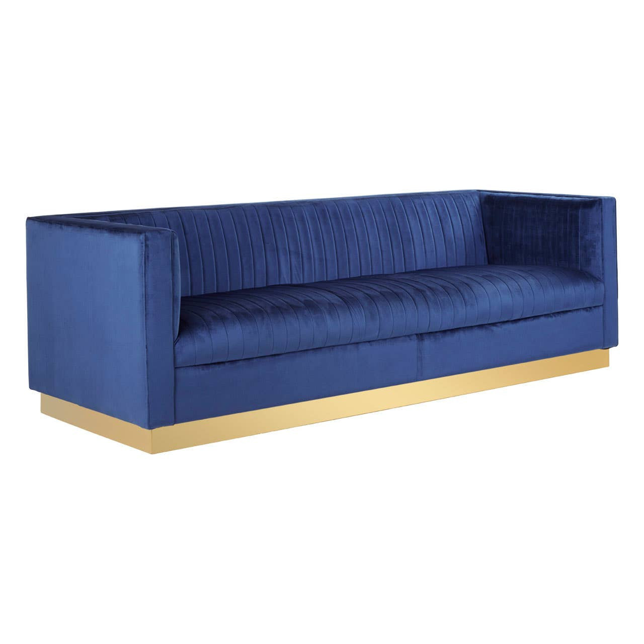 Opal 3 Seater Deep Blue Sofa