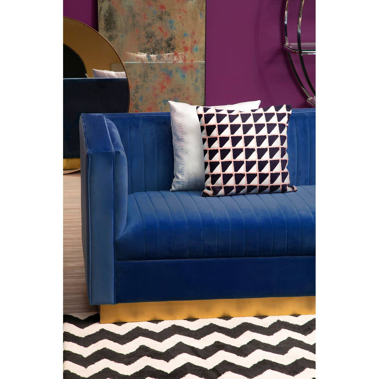 Opal 3 Seater Deep Blue Sofa