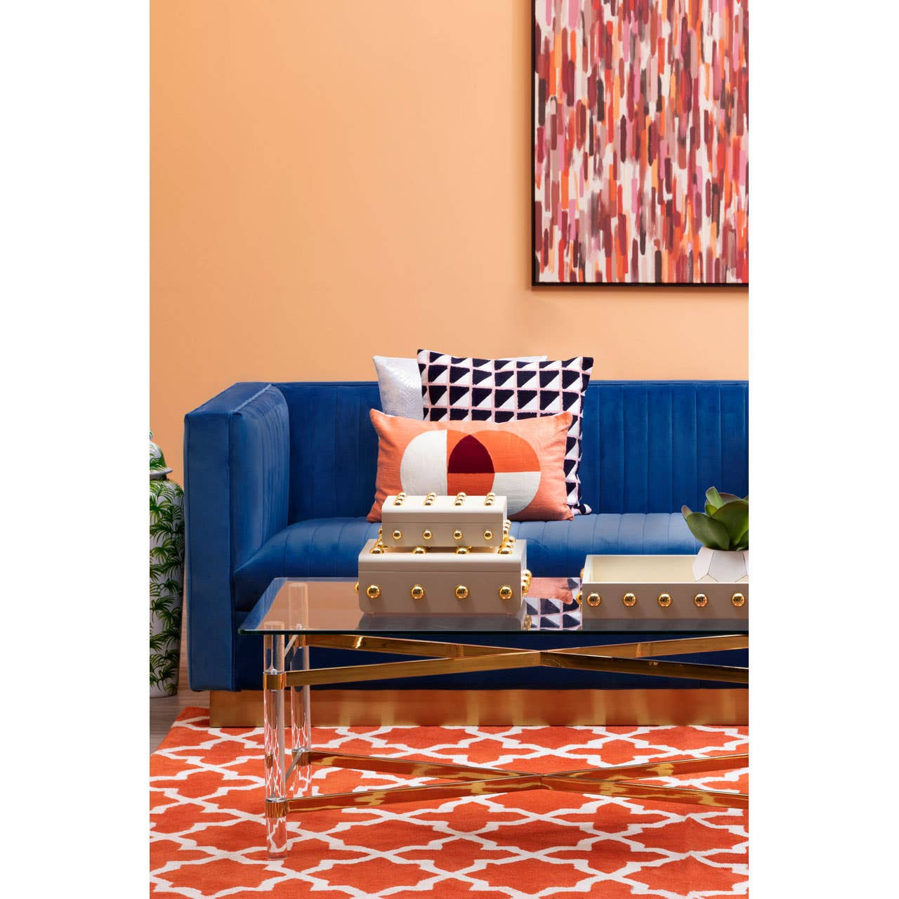 Opal 3 Seater Deep Blue Sofa