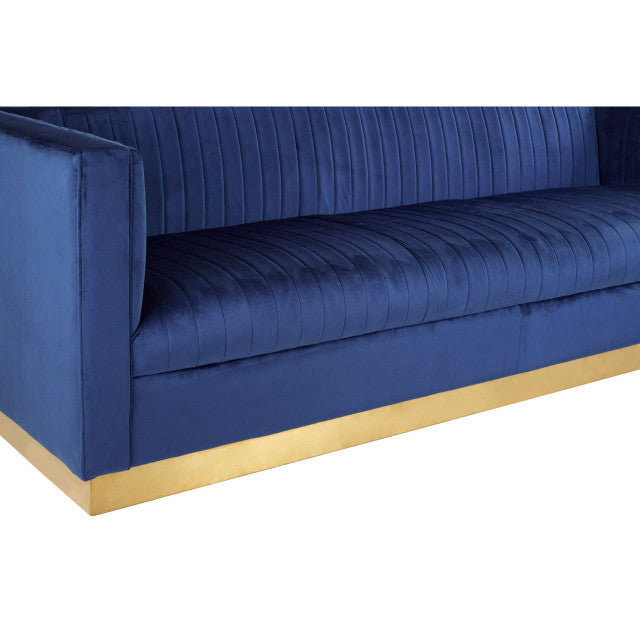 Opal 3 Seater Deep Blue Sofa