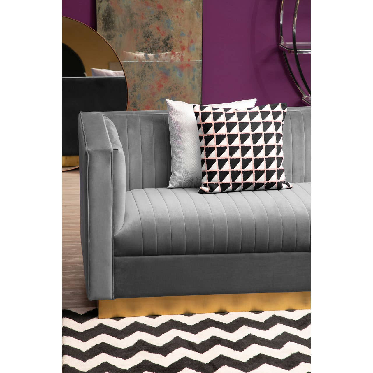 Opal 3 Seater Grey Sofa