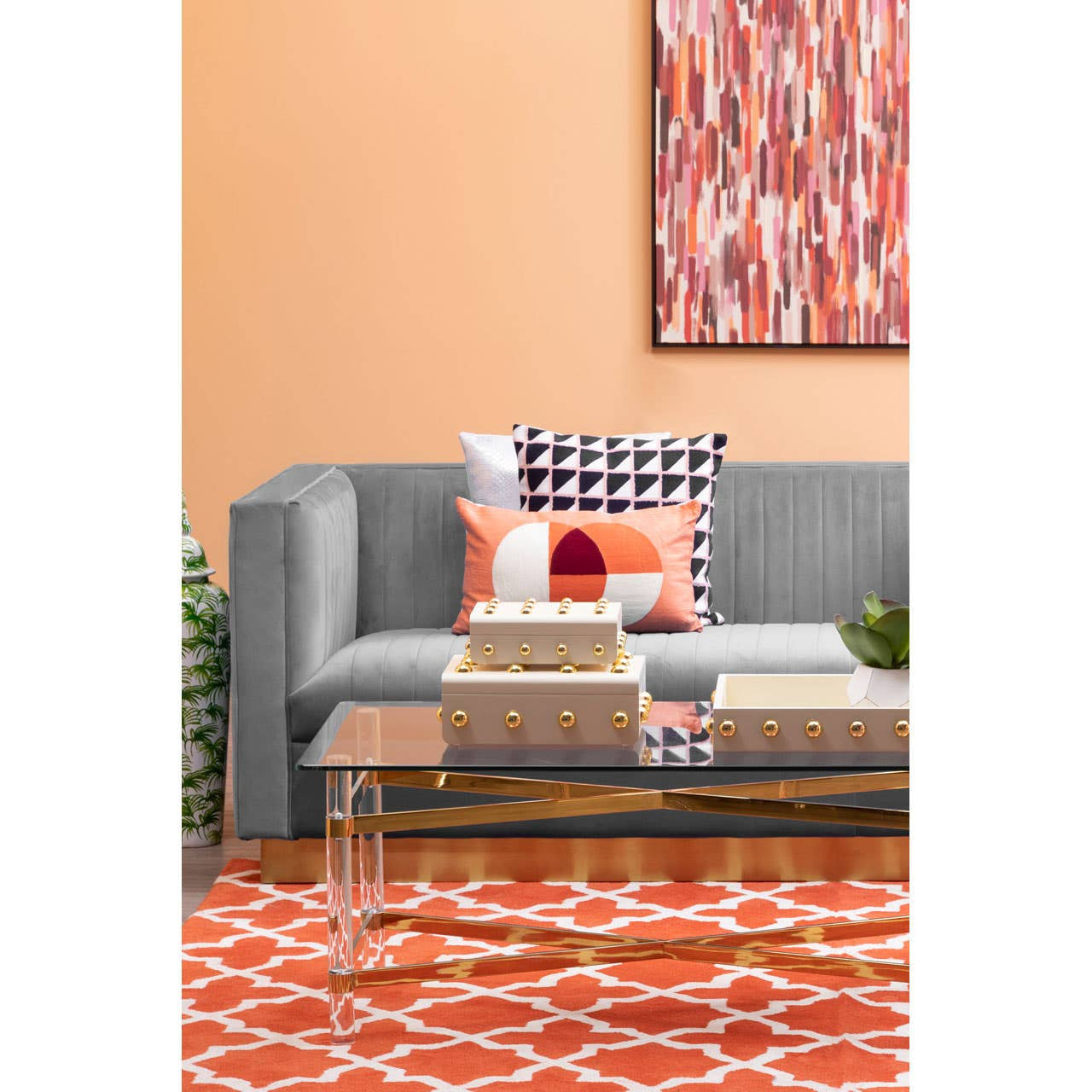 Opal 3 Seater Grey Sofa