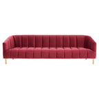Bella 3 Seater Wine Velvet Sofa