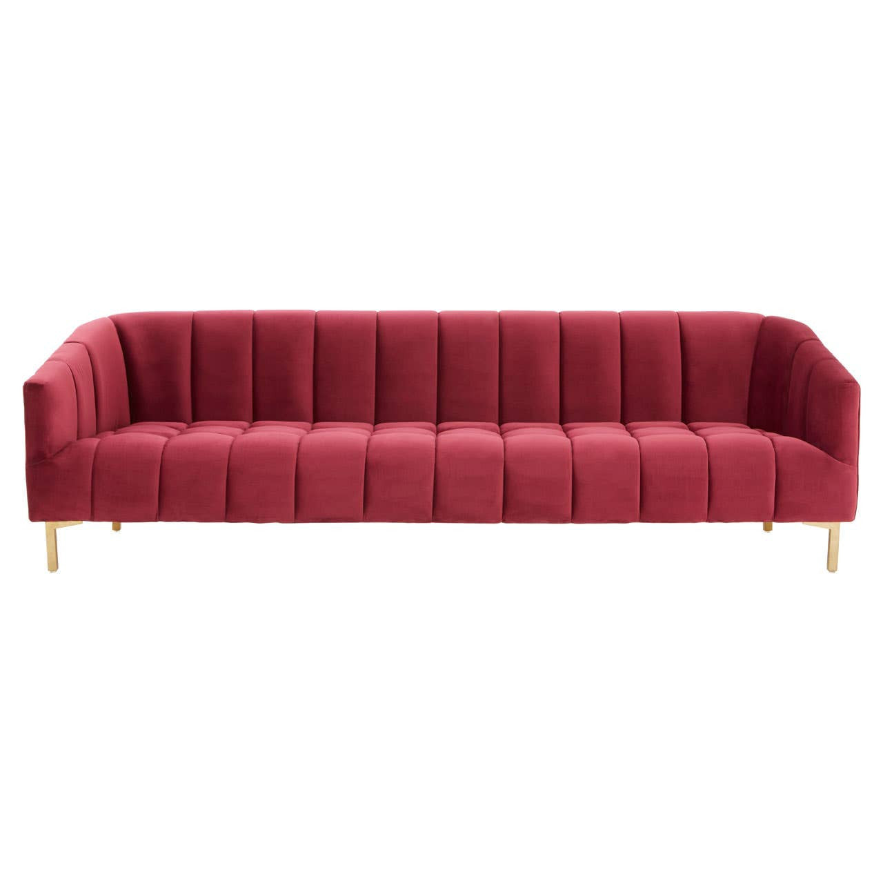 Bella 3 Seater Wine Velvet Sofa