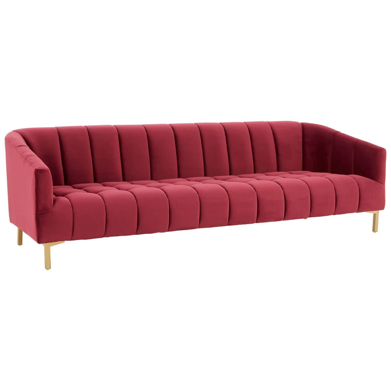 Bella 3 Seater Wine Velvet Sofa