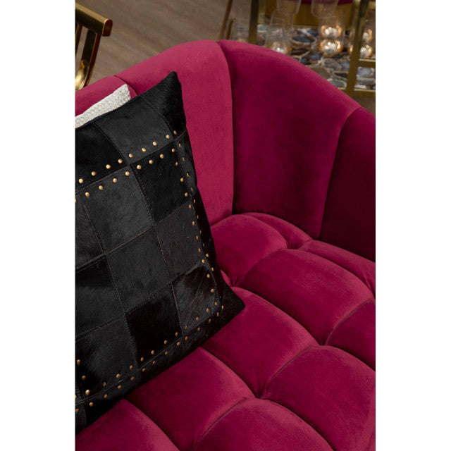 Bella 3 Seater Wine Velvet Sofa