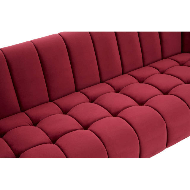 Bella 3 Seater Wine Velvet Sofa