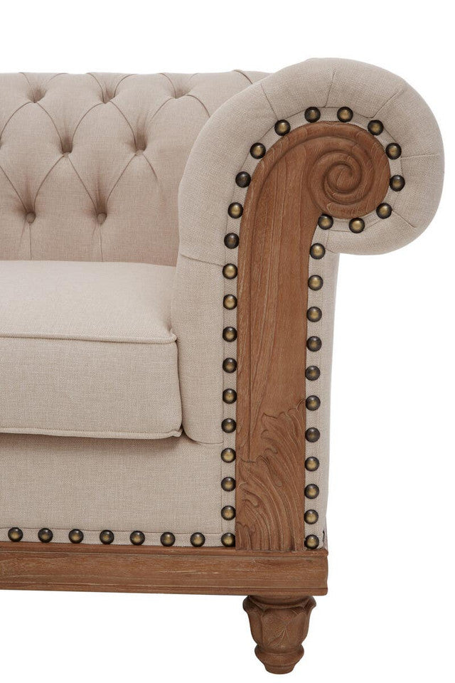 Cabra Chesterfield Cream Armchair