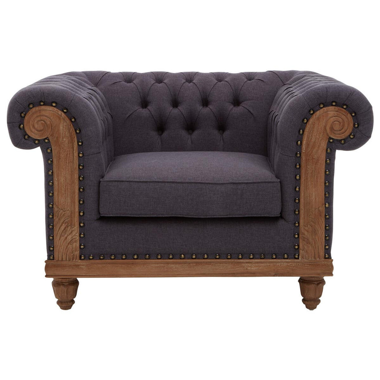 Cabra Chesterfield Graphite Grey Chair