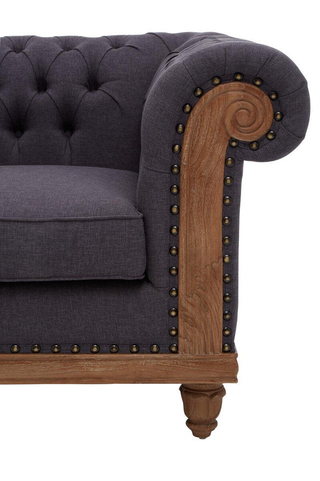 Cabra Chesterfield Graphite Grey Chair