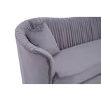 Franza 3 Seater Pleated Grey Velvet Sofa