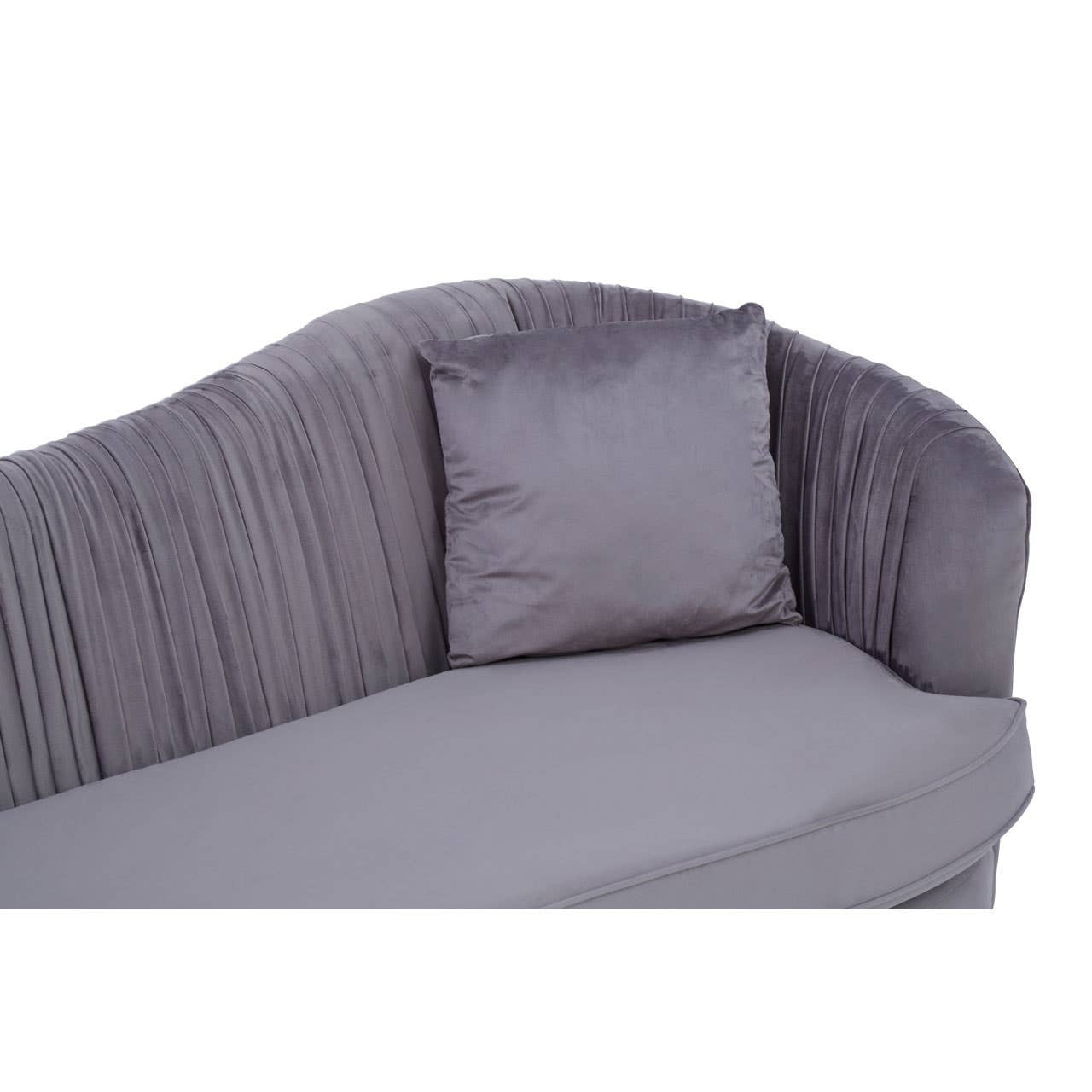 Franza 3 Seater Pleated Grey Velvet Sofa
