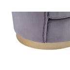 Franza 3 Seater Pleated Grey Velvet Sofa
