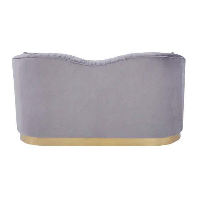 Franza 2 Seater Pleated Grey Velvet Sofa