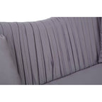 Franza 2 Seater Pleated Grey Velvet Sofa